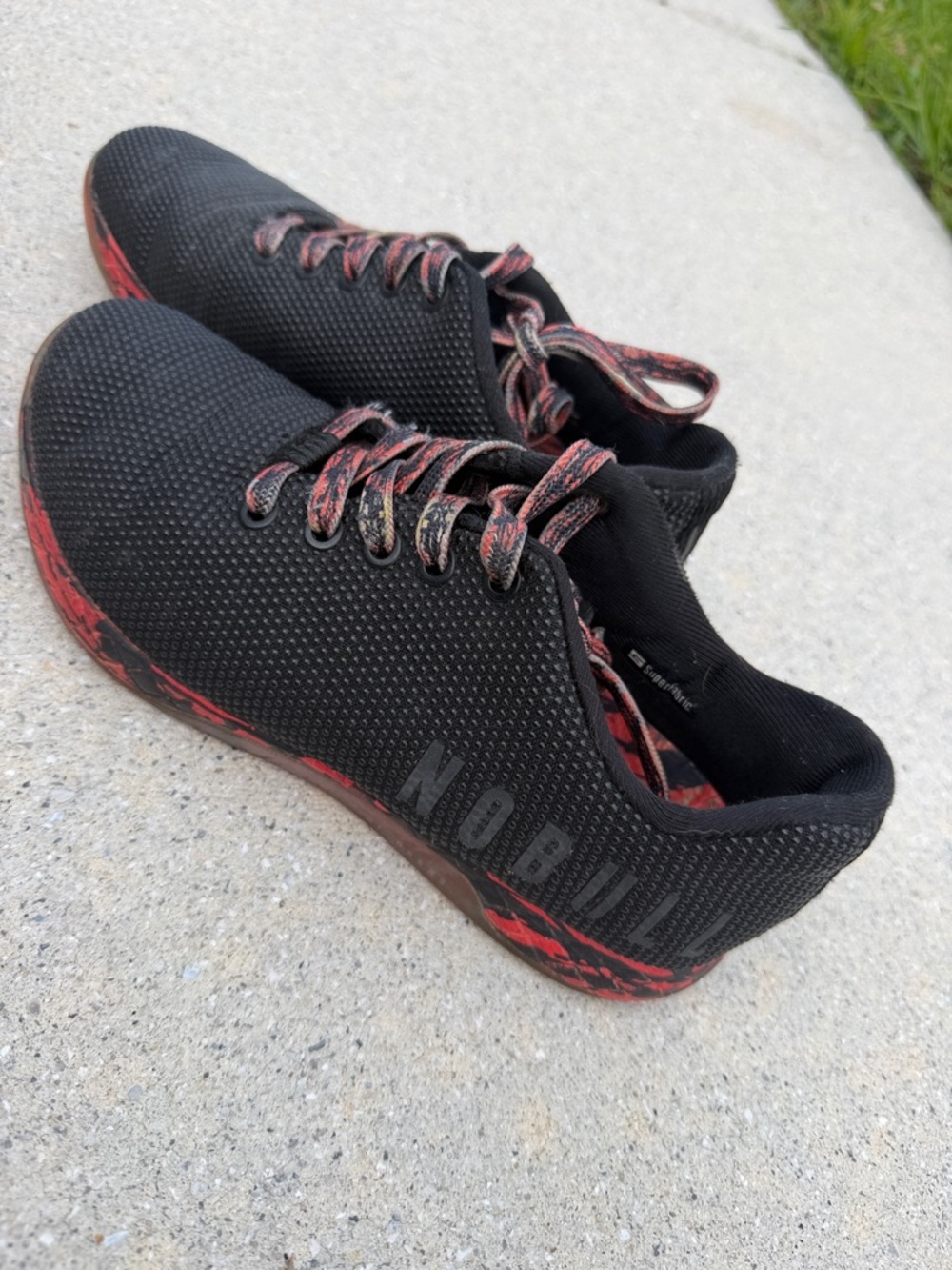 NO BULL Black Athletic Sneakers with Red Accent